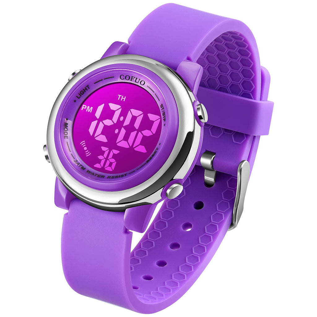 cofuo Kids Digital Sport Waterproof Watch for Girls Boys, Kid Sports Outdoor LED Electrical Watches with Luminous Alarm Stopwatc