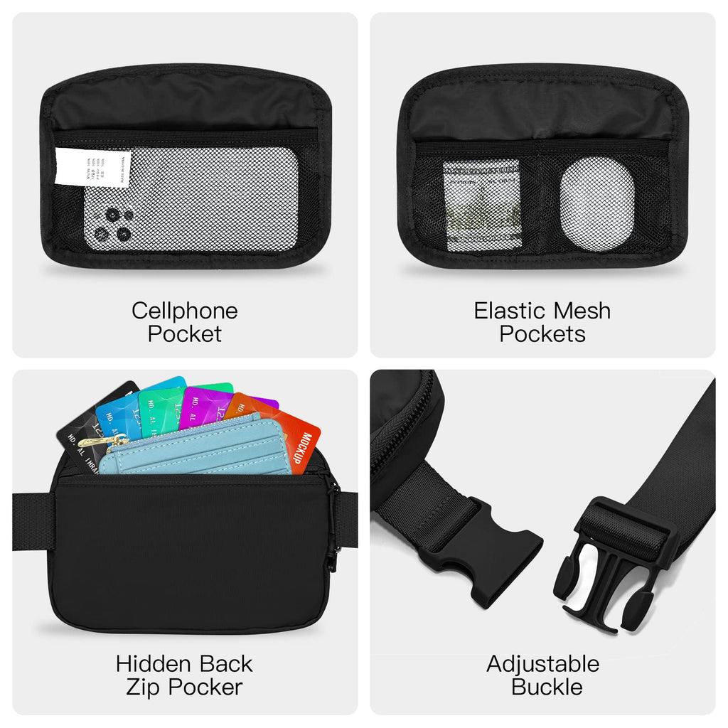YINHEXI Belt Bag, Crossbody Bags for Women - Soft Nylon Waist Packs for Women, Adjustable Strap 30''-45'', Versatile Fanny Pack
