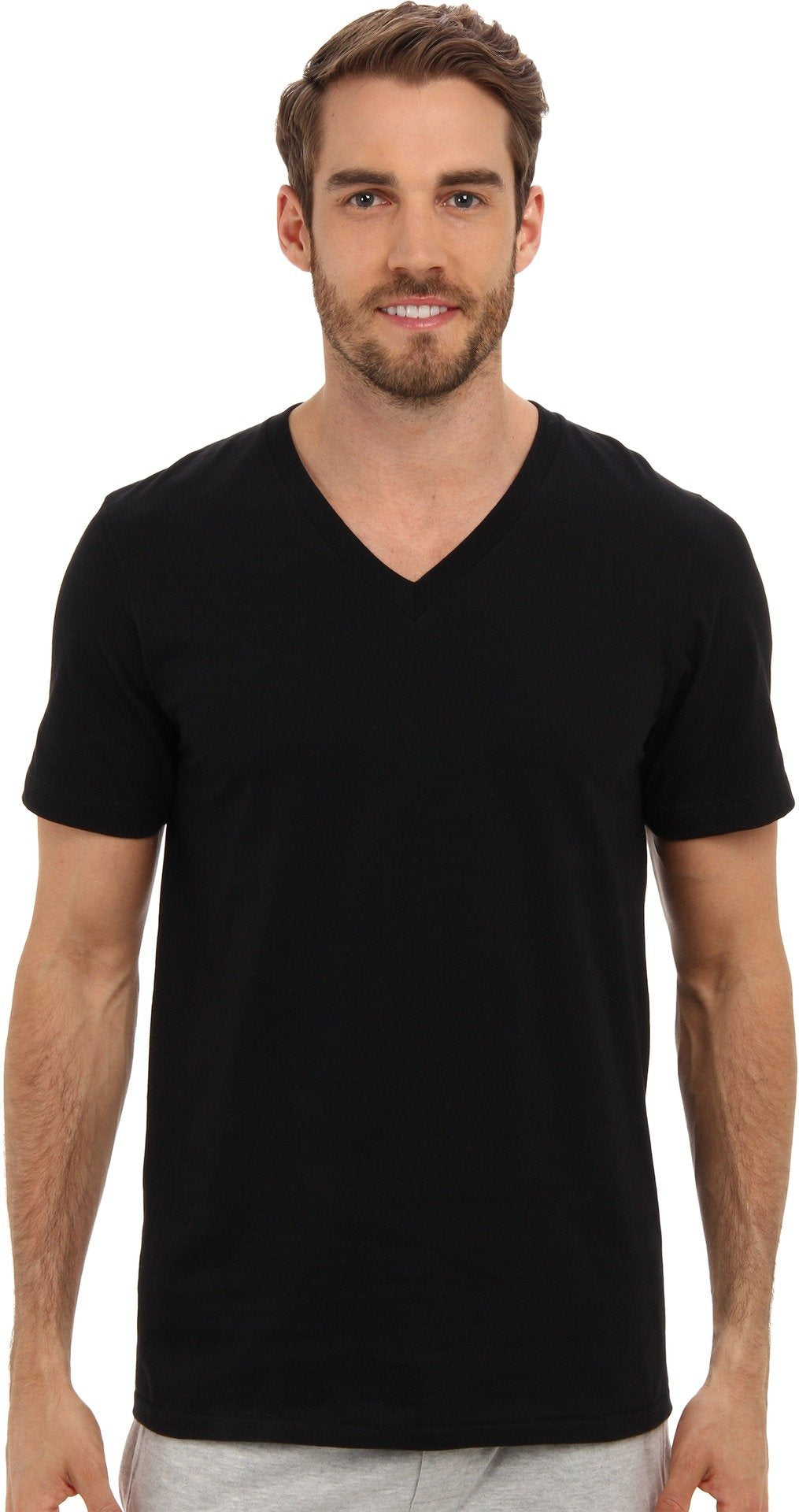 Jockey Men's Undershirt Classic V-Neck - 3 Pack, Black, M
