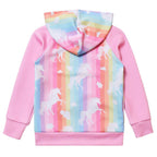 Unicorn Jacket Girls Zip Up Hoodie Sweatshirt Halloween Costume Pink Size 8 9