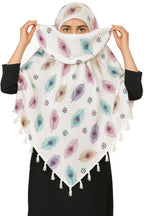 Weavers Villa Womens Cotton Floral Printed Face Cover Scarf | UV Protection, Breathable Fabric | Reusable Hijab Style Shield fo