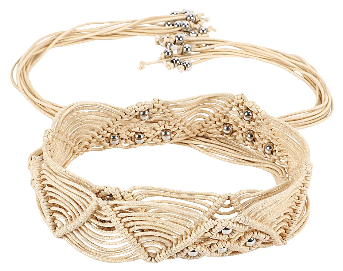 Jainsons Women Beige Braided Hand Made Casual Belt 34