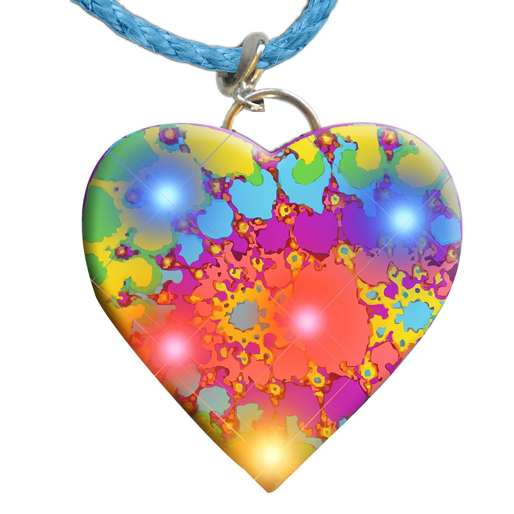 Tie Dye Heart Flashing Body Light Lapel Pins by Blinkee