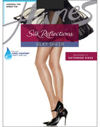 Hanes Women's Silk Reflections 6-Pack Control Top Toe Silky Sheer Pantyhose, Little Color, C-D