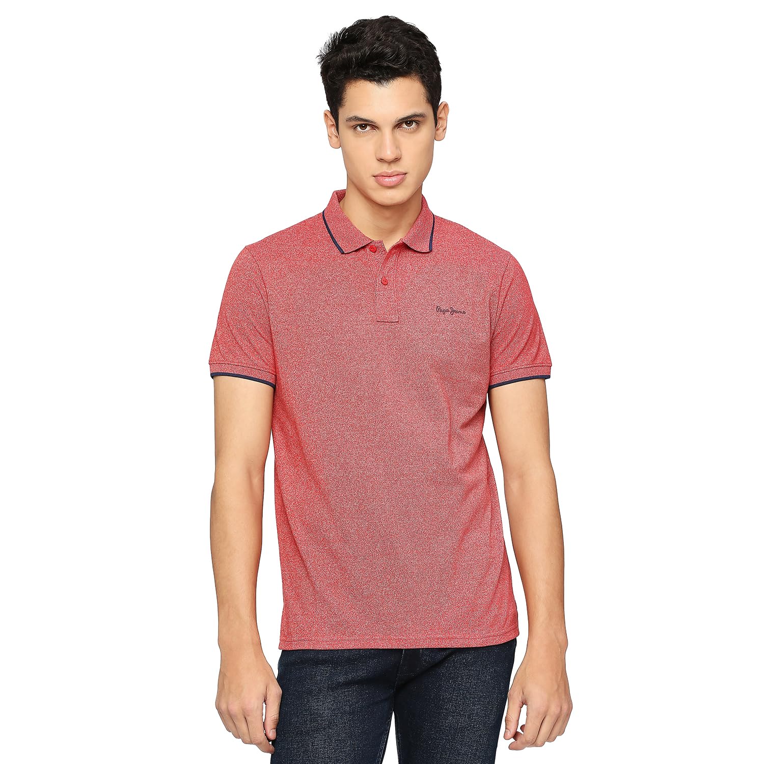 Pepe Jeans MenS Solid Regular Fit T-Shirt (Pm542093_Dark Red