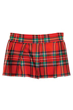 Music Legs 25074-REDPLDM-L Plaid Color Pleated Skirt  Medium & Large
