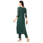 Nainvish Crepe Stitched Kurti With Pant Set For Women