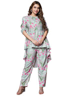Leriya Fashion Women'S Rayon Floral Regular Western Co-Ord Set (Lf-W1936&Tr958_Green_L)