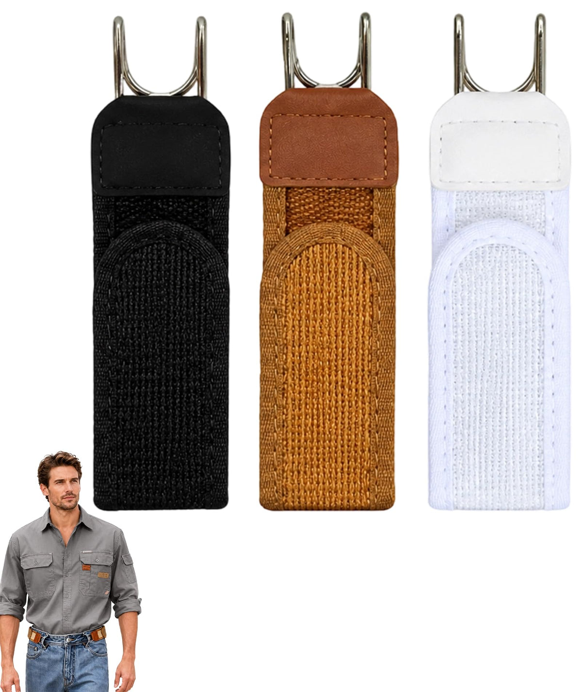Vayusrot Buckle Less Belt, 3Piece Buckless Belts For Men Set, Adjustable Zero Buckle Stretch Belt For Jeans, Elastic Elastic Be 1051.3