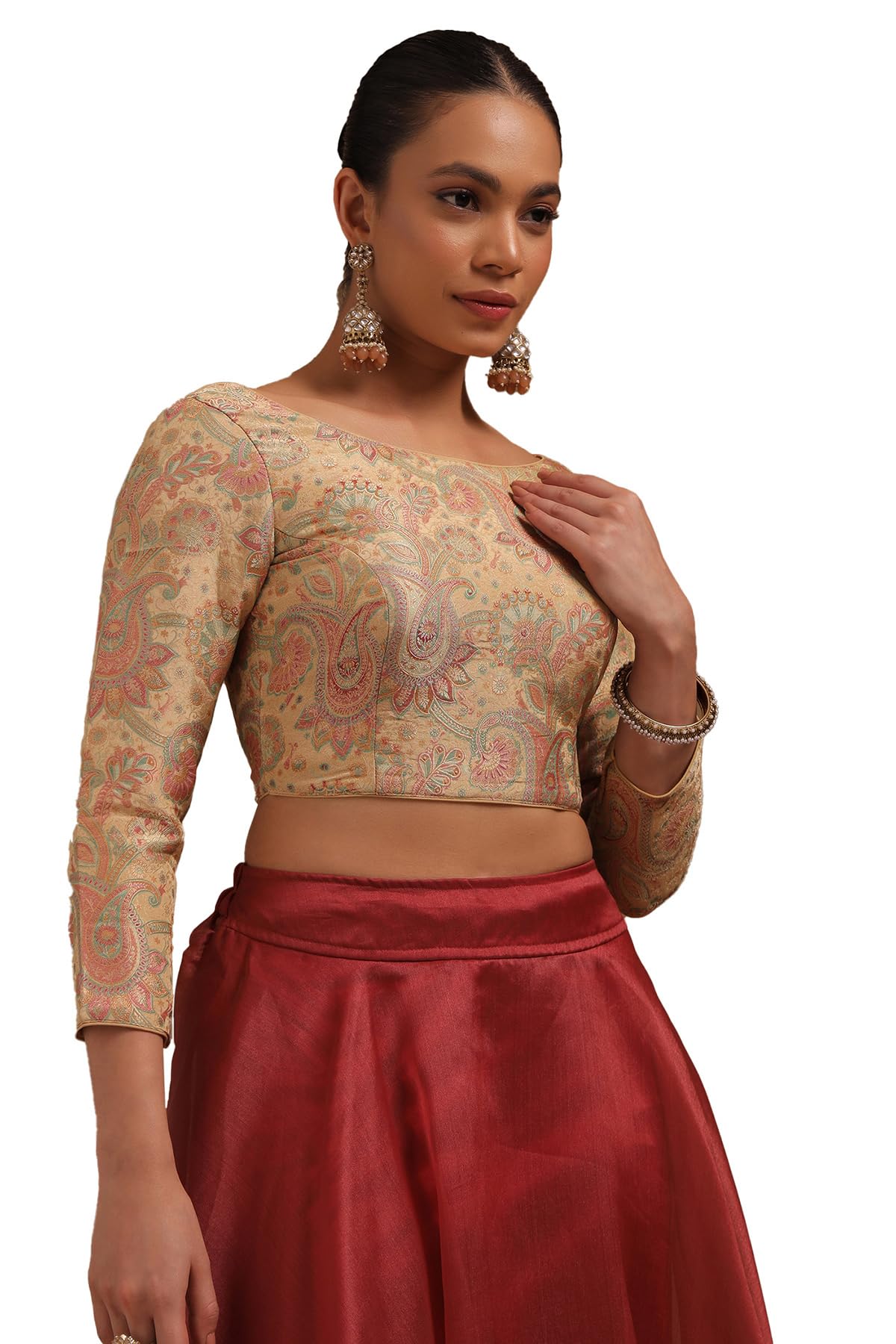 Soch Women Tussar Paisley Print Padded Blouse