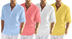 Zombom MenS Cotton Polyester Blend Solid Full Sleeve Regular Fit Kurta Shirt, Multicolor, Xxl, Combo Set Of 4