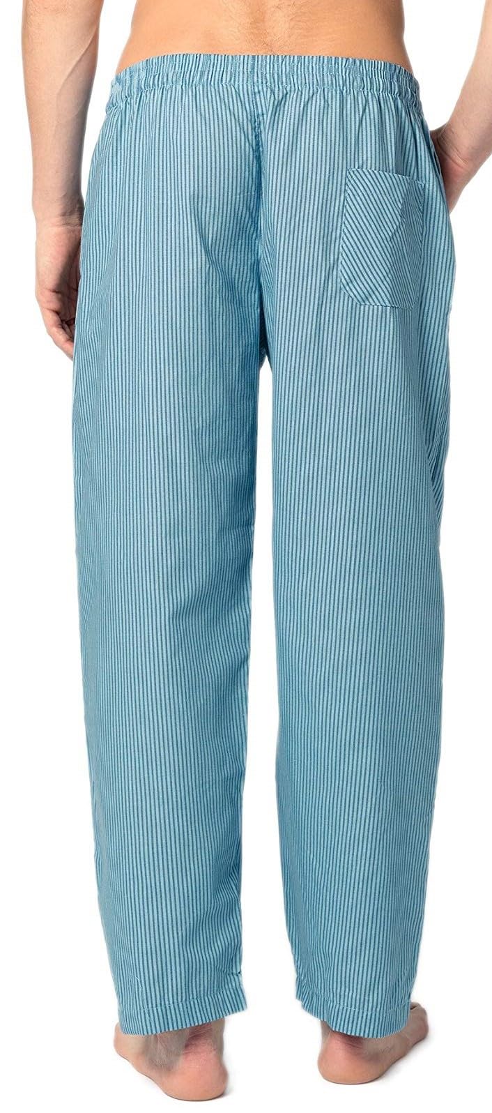 Andrew Scott Men's 2 Pack Super Soft Woven Pajama & Sleep Long Lounge PJ Pants (2 Pack- Blues, Medium)