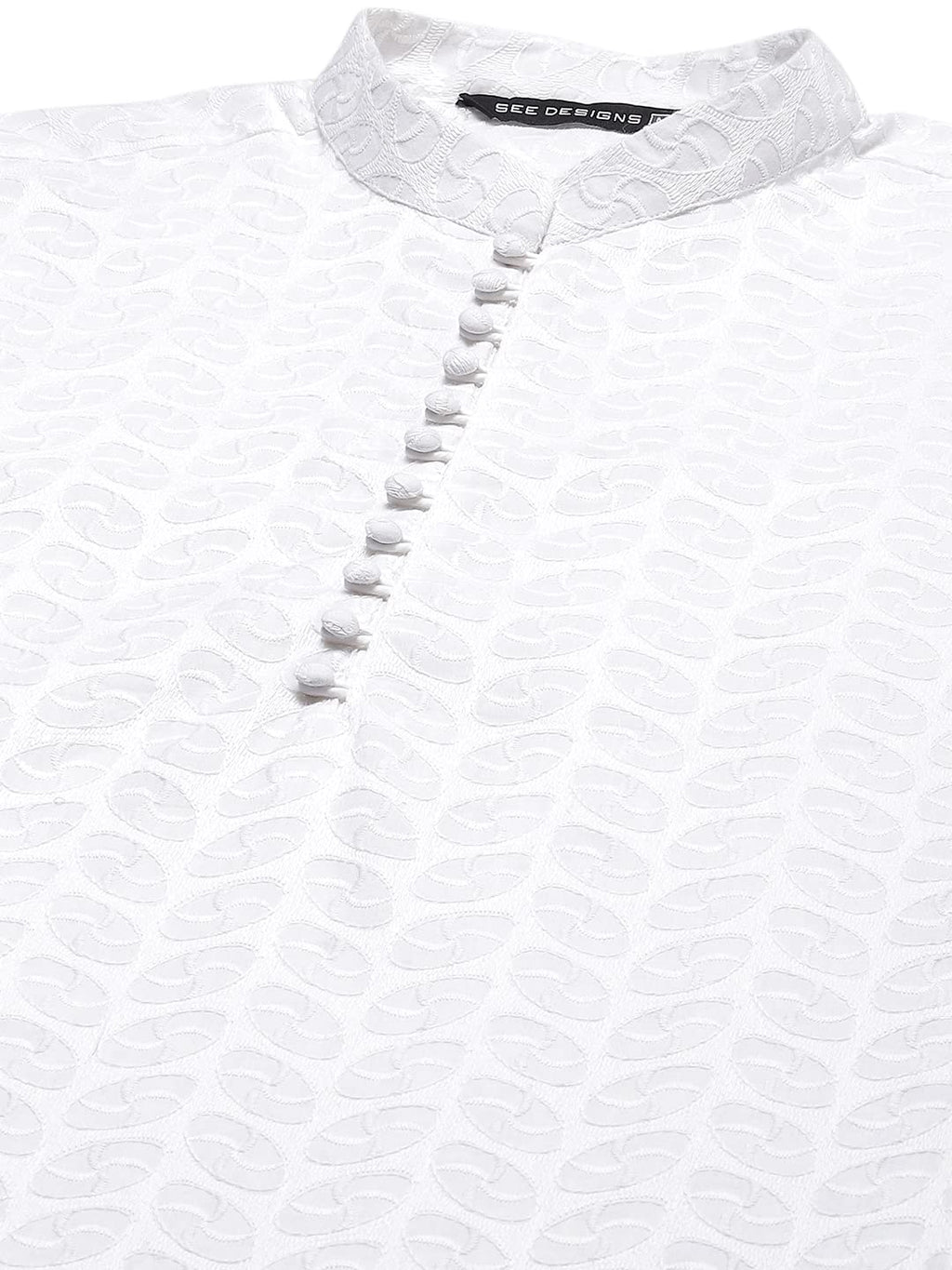 See Designs MenS Cotton Embroidered Regular Fit Kurta