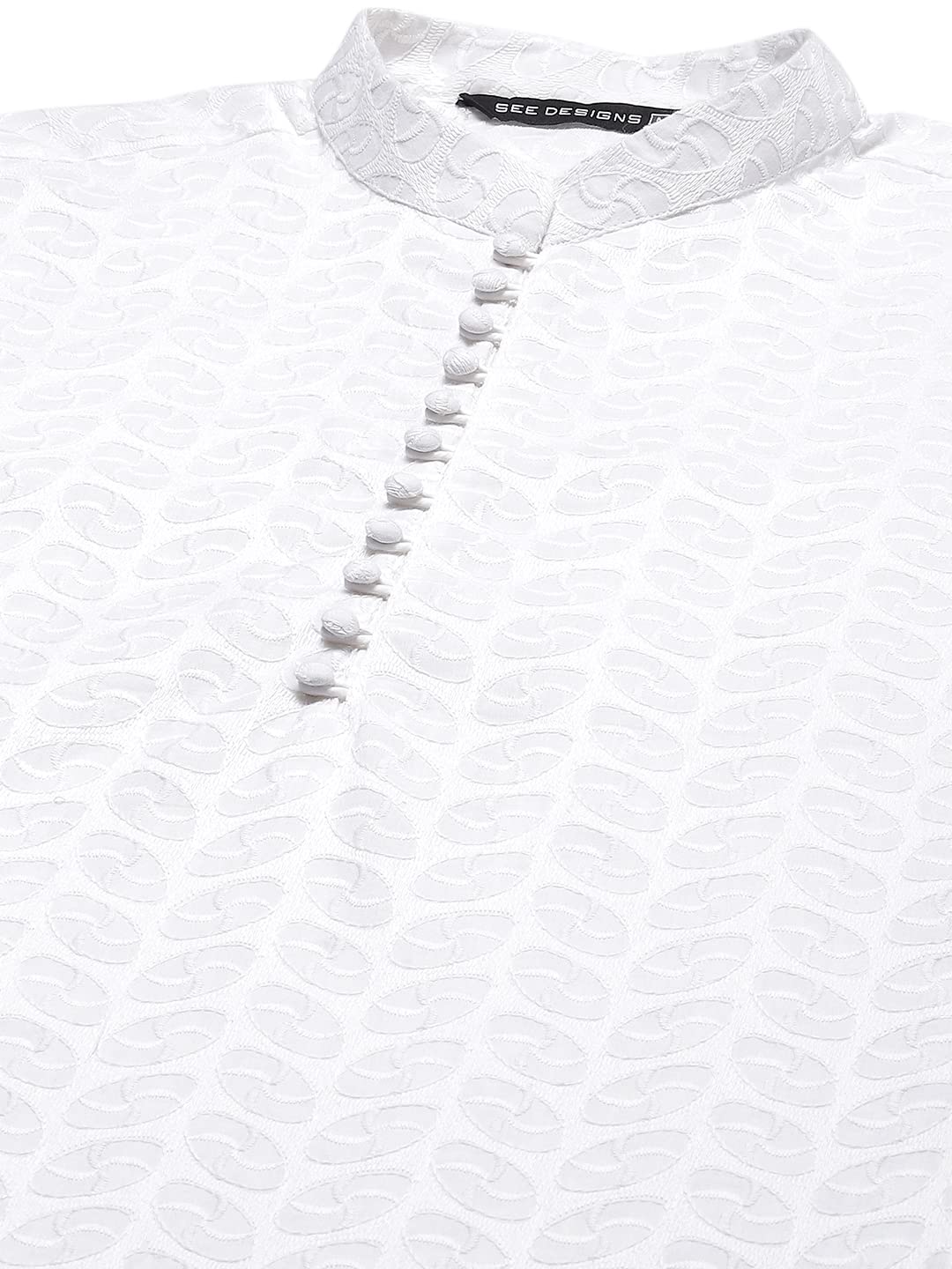 See Designs MenS Cotton Embroidered Regular Fit Kurta