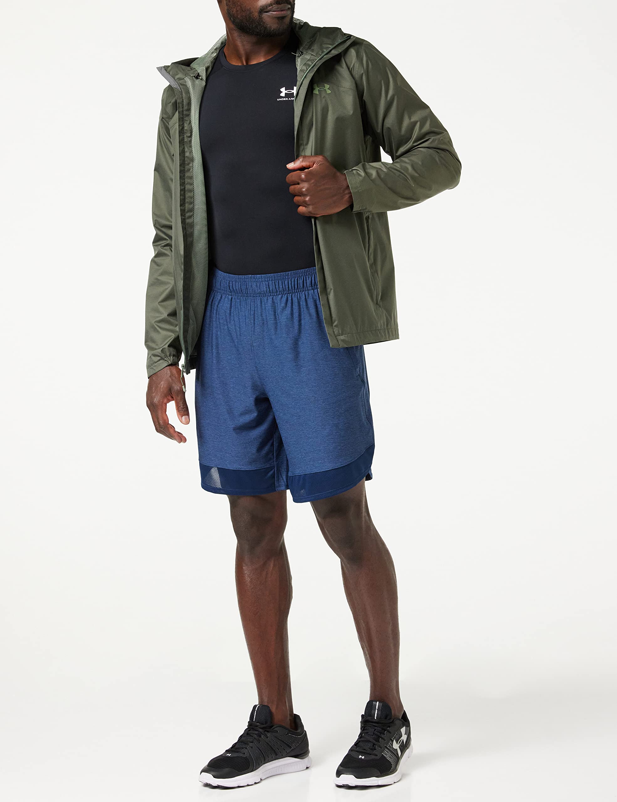 Under Armour Men's Husky Boys Big & Tall HeatGear Comp Short Sleeve, Black/White