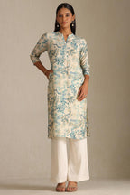 Soch Womens Muslin Floral Straight Kurta (CWA5KU61426_Teal