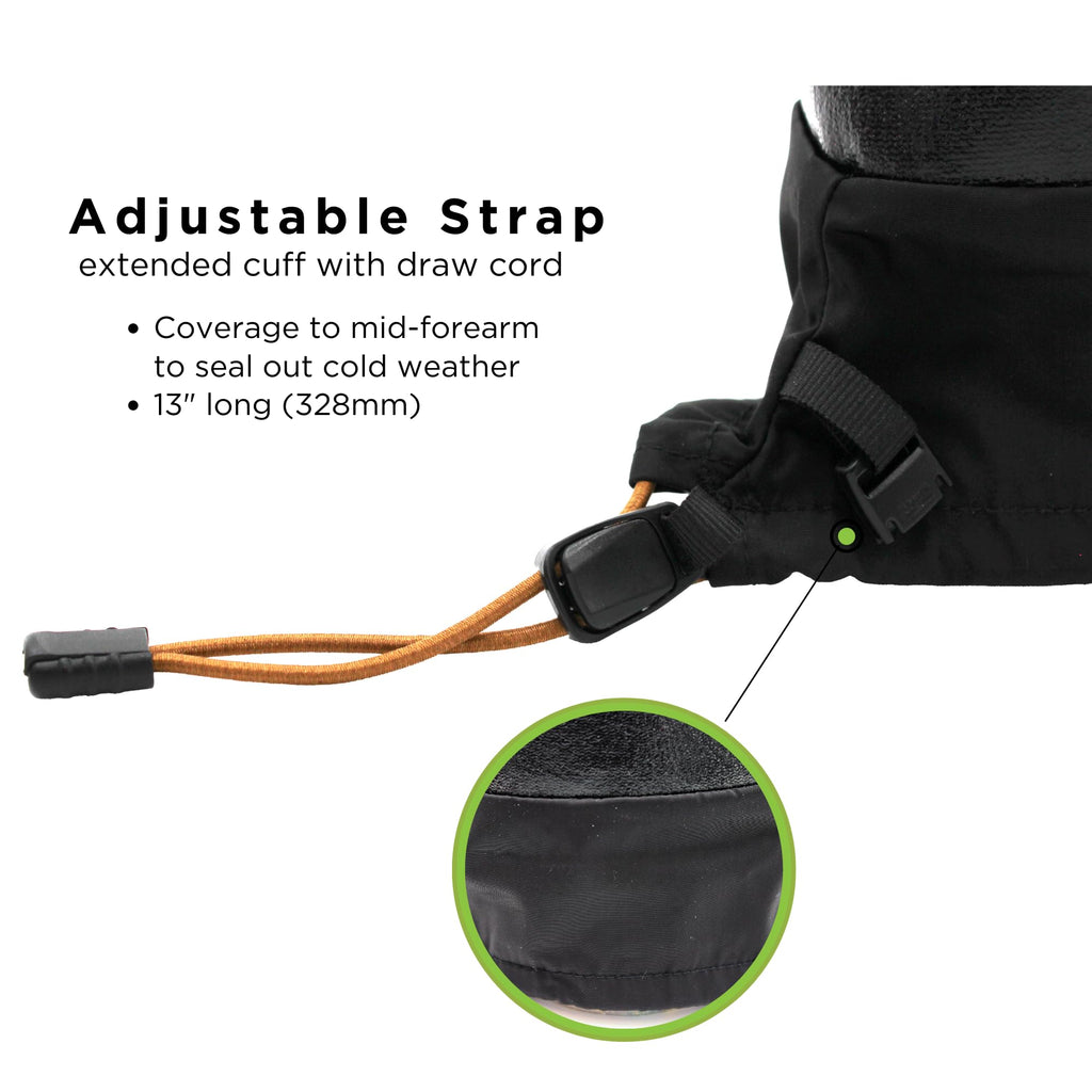 SHOWA 282-02 Waterproof Breathable Insulated Winter Snow Sports Glove with Extended Cuff, XX-Large (1 Pair), Black