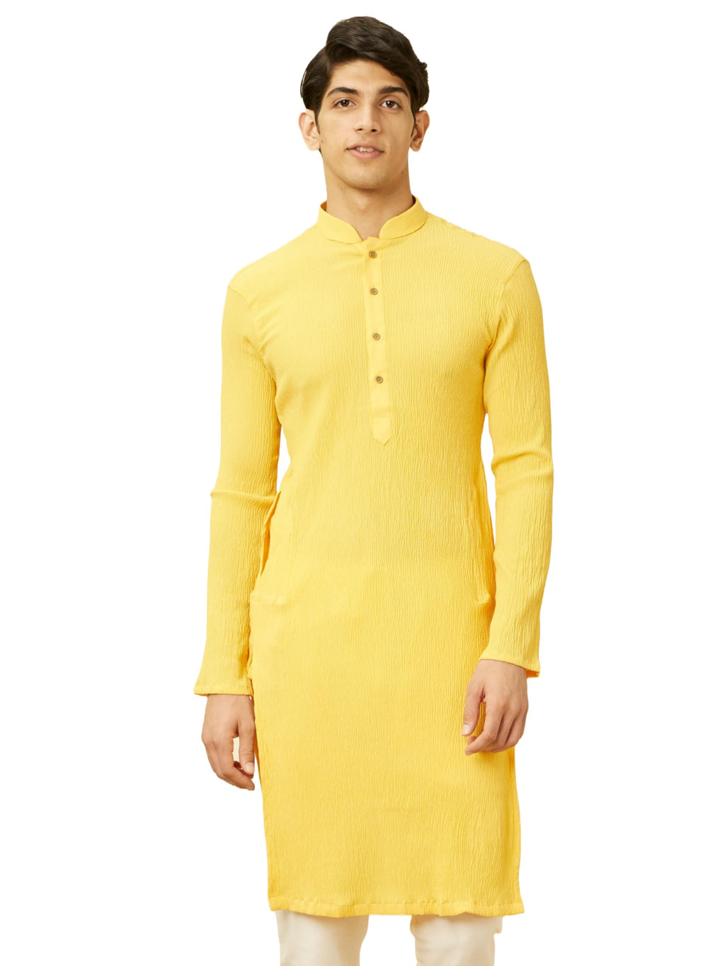 Manyavar MenS Kurta, Long Sleeves Mandarin Collar Ethnic Knee Length Kurta Only, Kurta For Festival, Wedding, Party, Anniversar