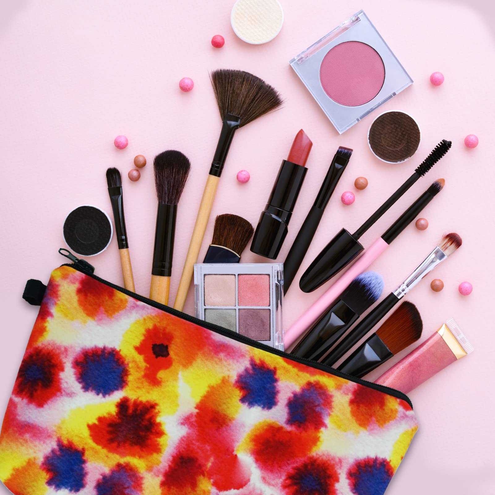 Cosmetic Bags for Women Small Tie Dye Makeup Bag for Purse Travel Toiletry Bag Accessories Organizer Zipper Pouch Gift Idea