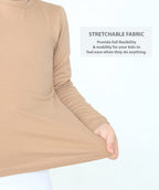 Lilax Girls' Basic Long Sleeve Round Neck Cotton T-Shirt 8 Beige