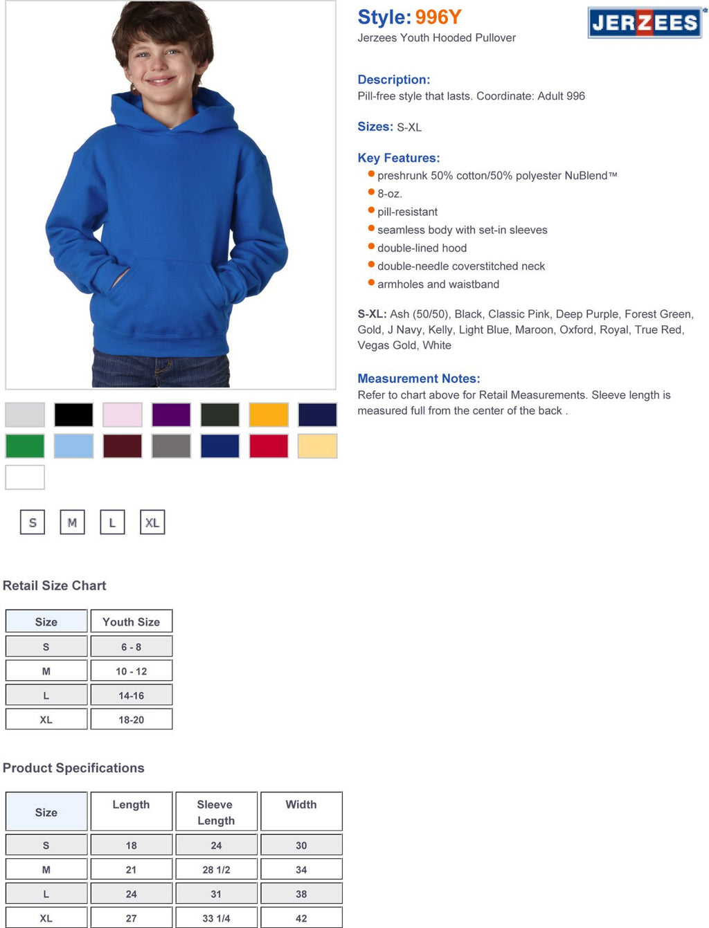 Youth 8 oz NuBlend Fleece Pullover Hooded Sweatshirt - BLAcK - S(D0102H2H707)