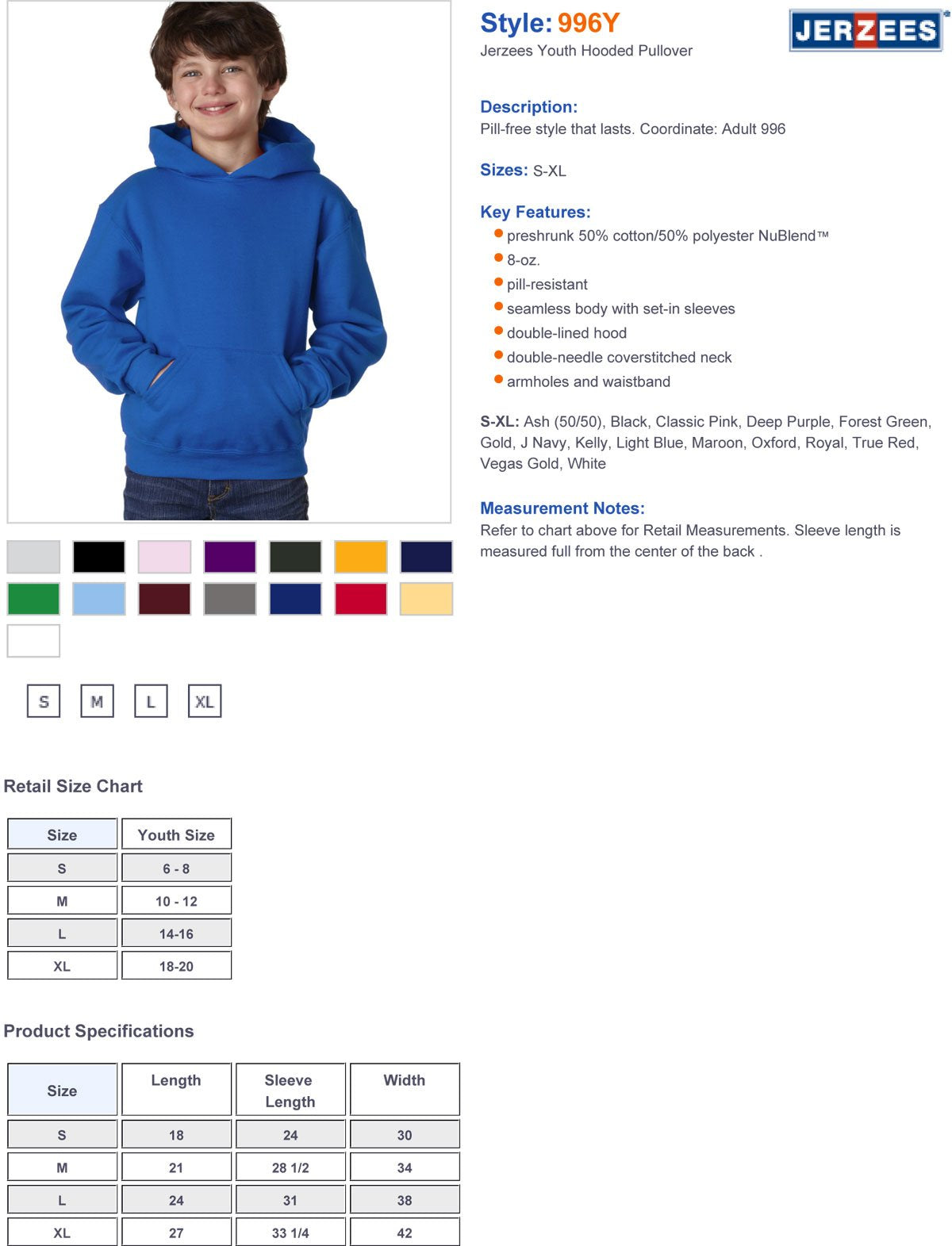Youth 8 oz NuBlend Fleece Pullover Hooded Sweatshirt - BLAcK - S(D0102H2H707)