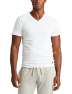 POLO RALPH LAUREN Underwear Men's 3 Pack Slim Fit V Neck Tees, White, M