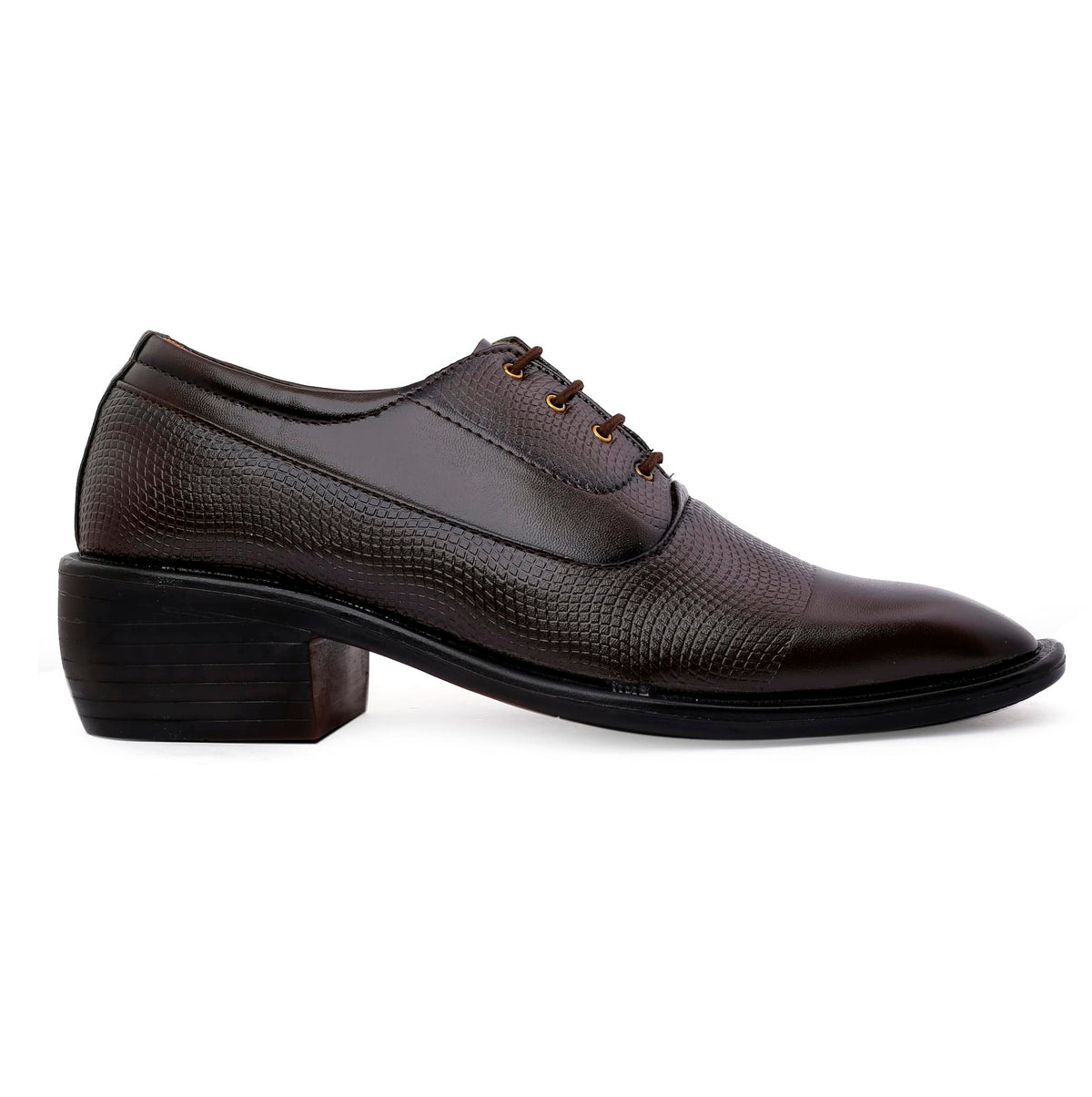 BXXY Mens 2 Brown Inch Heel Height Increasing Brown Casual and Formal laceup Oxford Shoe9 UK 9
