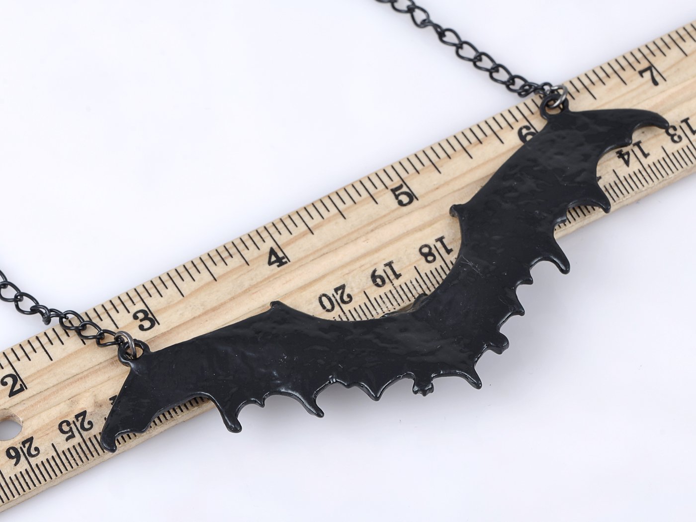 Alilang Frightening Halloween Enamel Paint Flying Bat Metal Chain Pendant Necklace