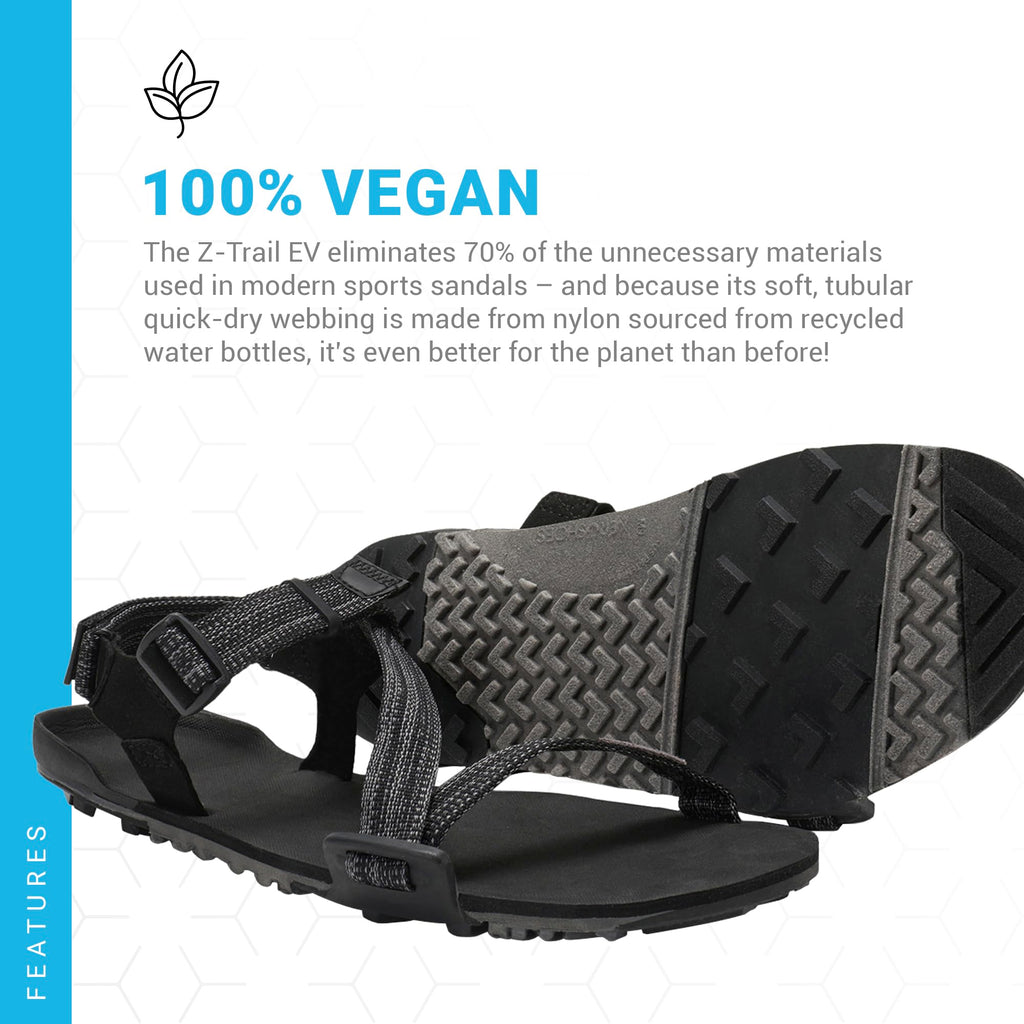 Xero Shoes Men's Z-Trail EV Barefoot Hiking Sandals, Multi-Black, 8