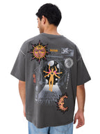 The Souled Store Originals : Kalyuga Oversized T-Shirt for Men Boys Cotton Casual Half Sleeves Baggy Loose Fit Drop Shoulder Rou