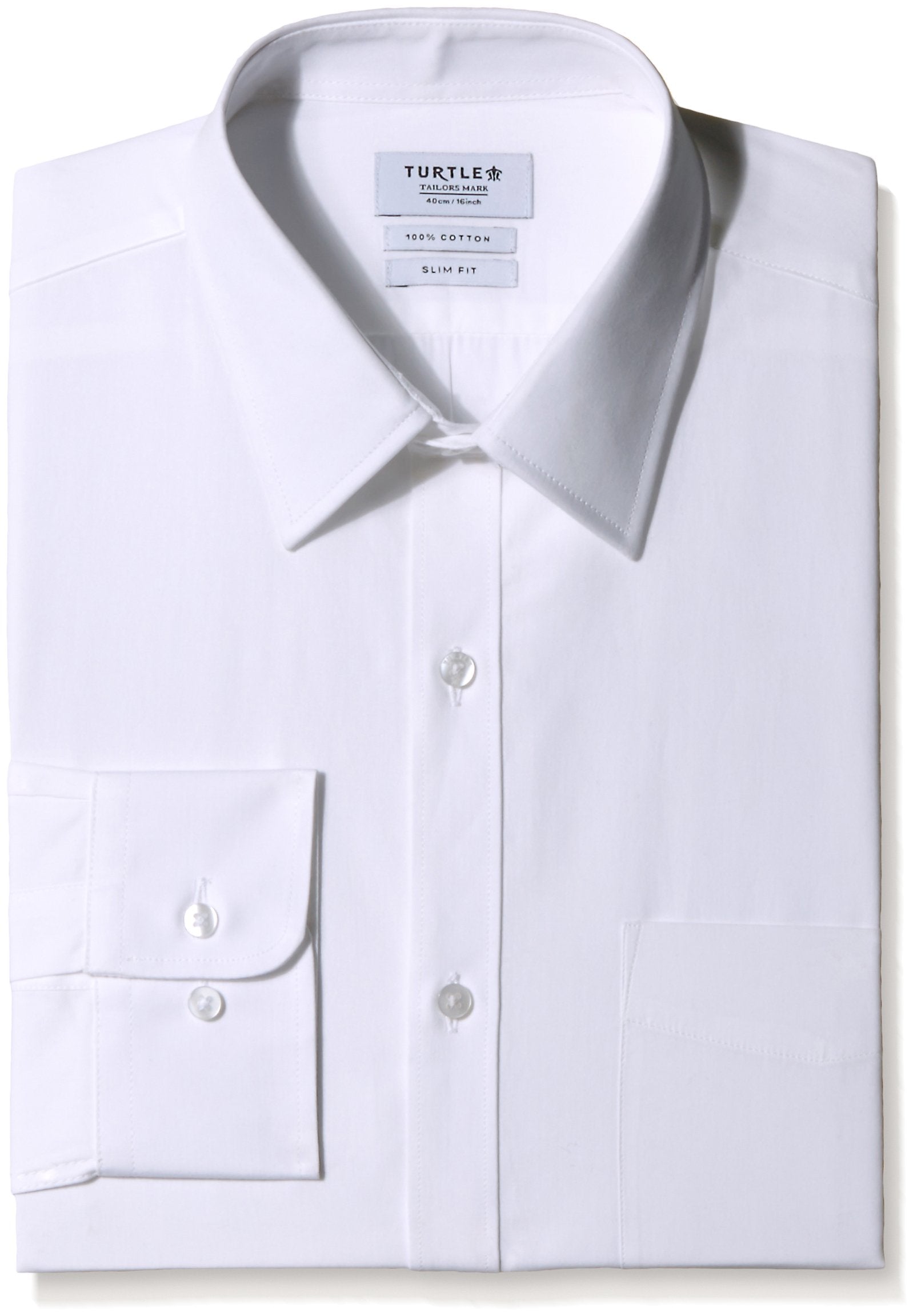 Turtle Men Cotton White Slim Fit Shirts