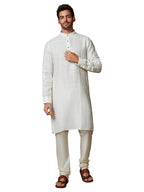 Manyavar Mens Kurta, Full Sleeve Mandarin Collared Ethnic Knee Length Kurta, Linen Kurta For Festival, Wedding, Party, Anniversa
