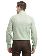 Turtle Men 100% Cotton Regular Fit Light Green Printed Full Sleeve Formal Shirt