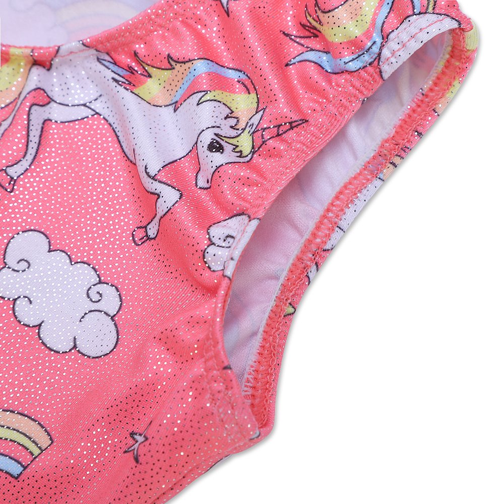 HOZIY Leotards With Shorts for Girls Gymnastics Pink 7-8 Years Old 7/8 Unitards Bodysuits
