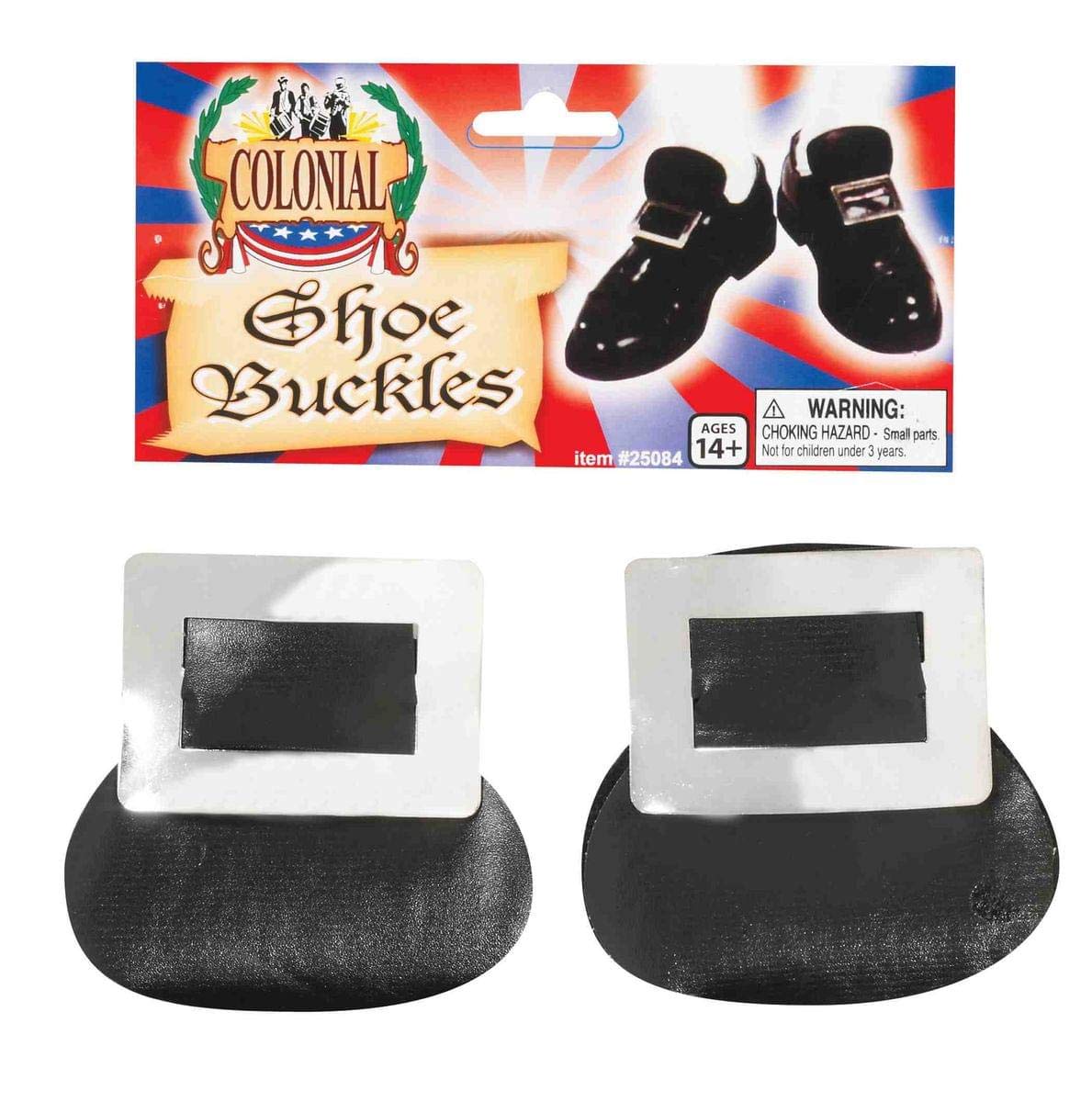 Forum Novelties Colonial Christmas Silver Shoe Buckles One Size