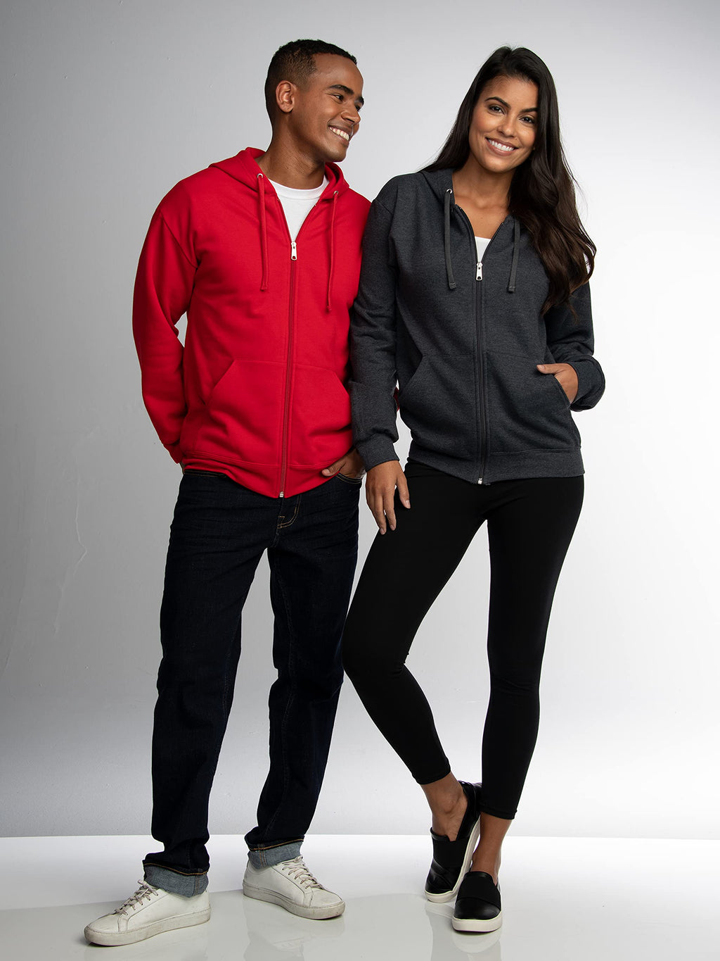 Fruit of the Loom Eversoft Fleece Hoodies, Pullover, Moisture Wicking & Breathable, Sizes S-4x, Safety Green Full Zip