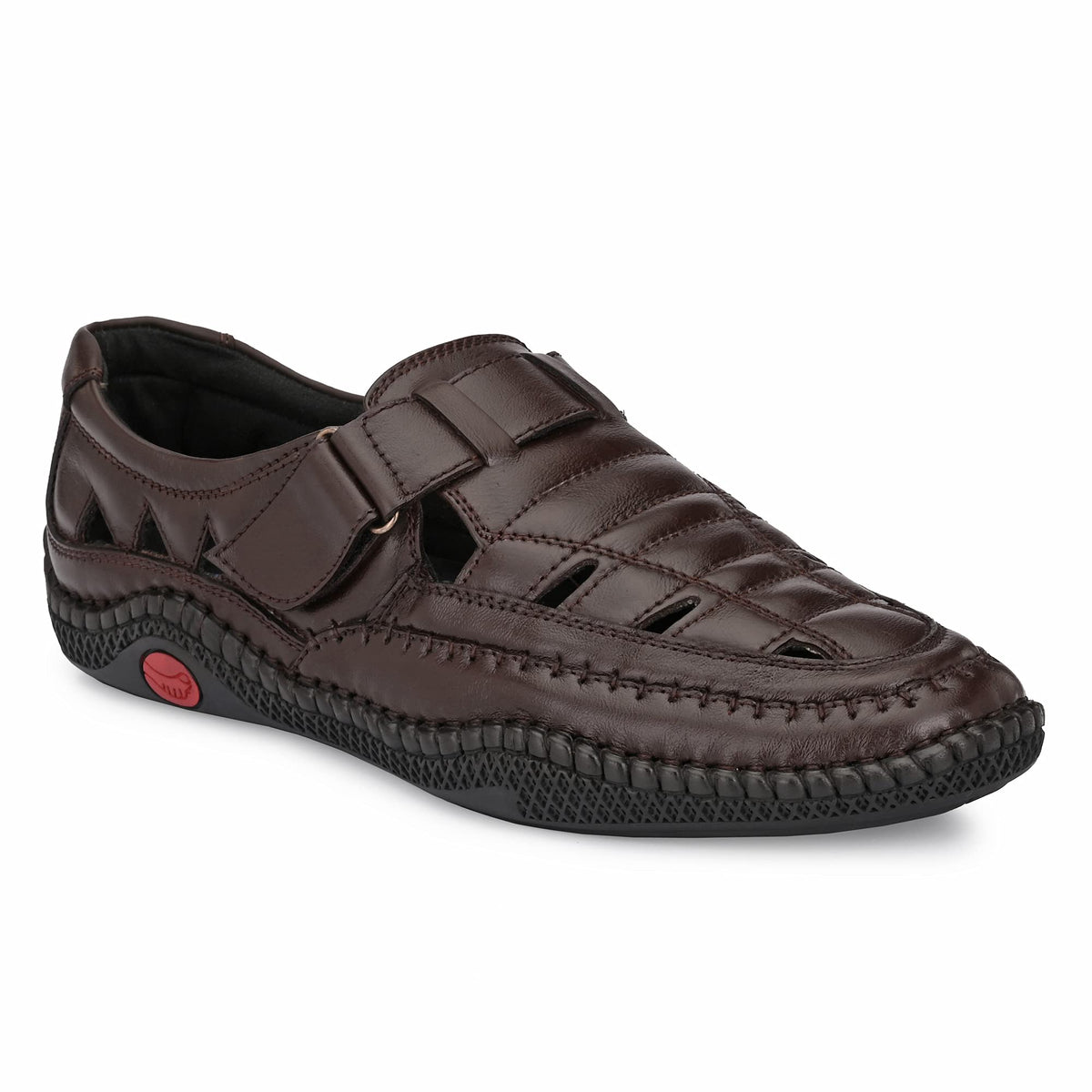 Octa marc Mens Leather Roman Sandal (BROWN, numeric_9) 9
