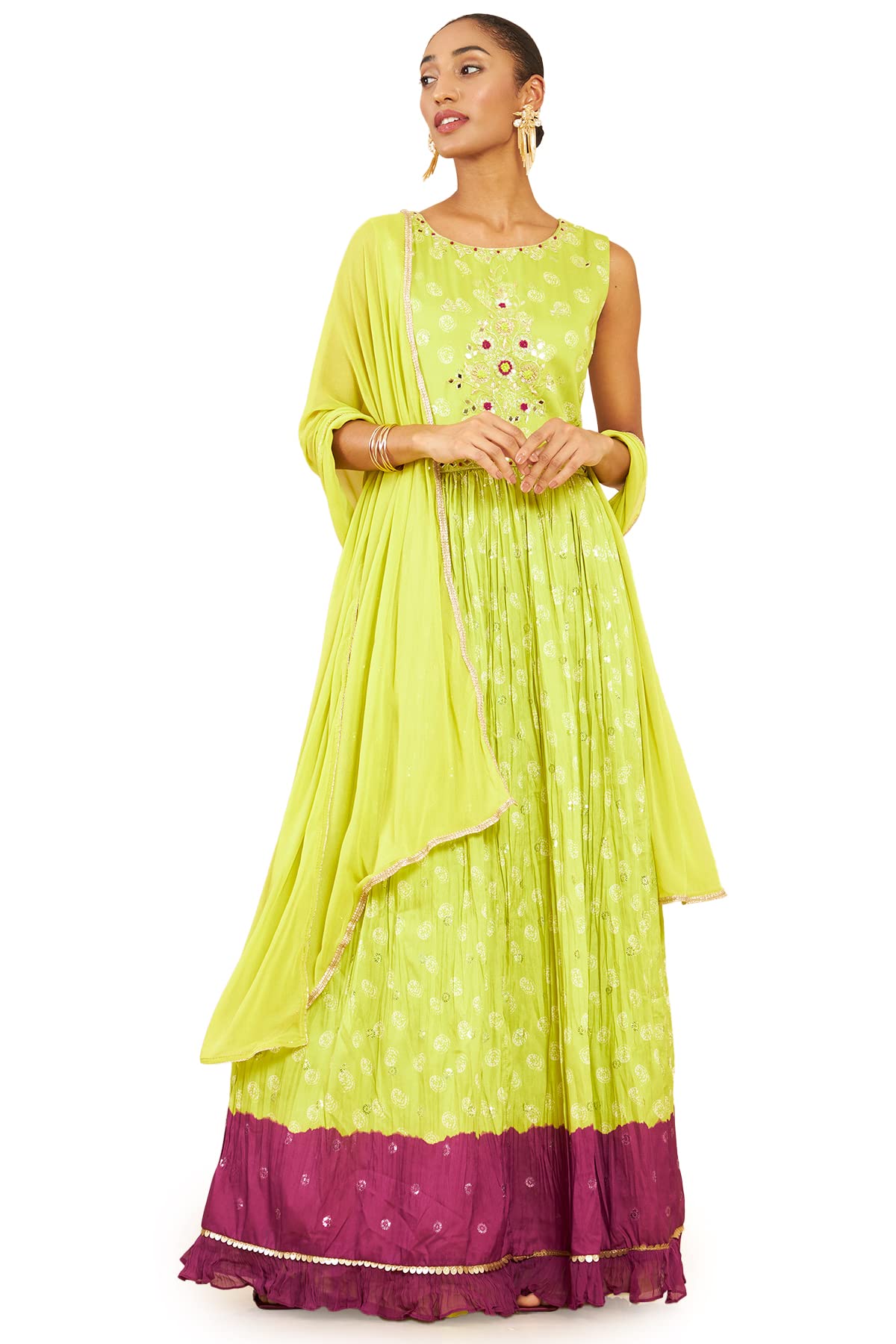 Soch Women Art Silk Abstract Print Gown