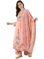 Fashion Basket WomenS Green Georgette Kurta Set With Dupatta