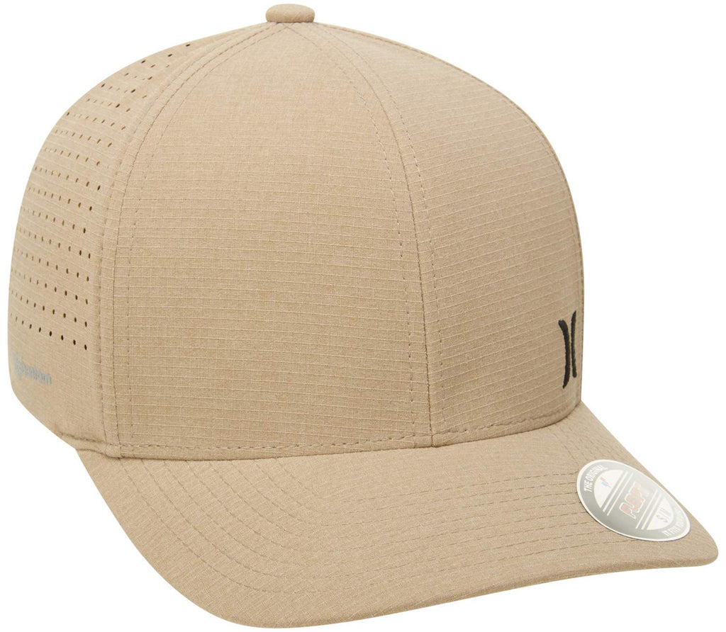 Hurley Men's Phantom Ripstop Curved Bill Baseball Cap, Khaki/Black, L-XL