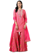 Soch Women Muslin Floral Print Suit Set with Mirror Work