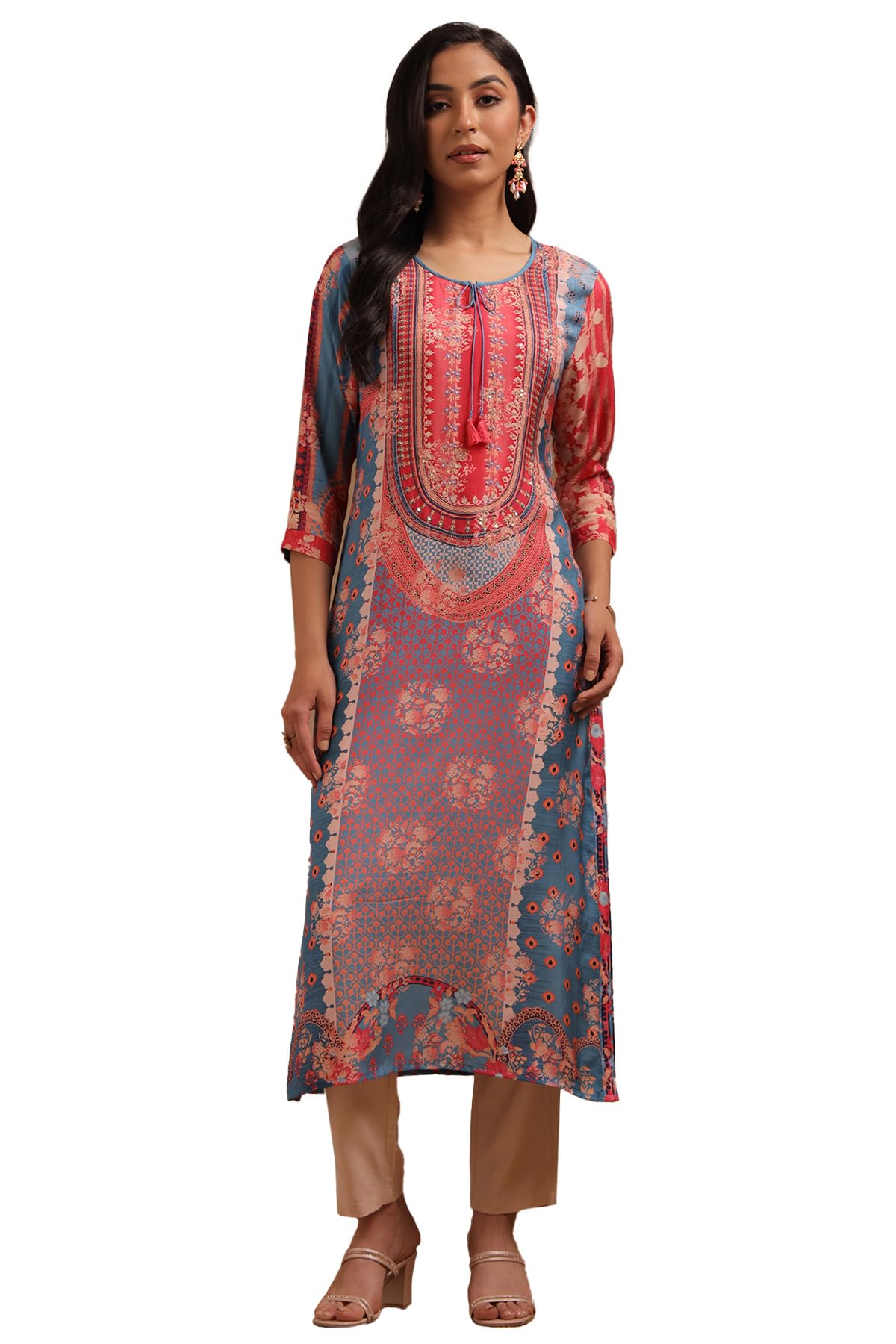 Soch Women Muslin Ethnic Motifs Kurta Sequins