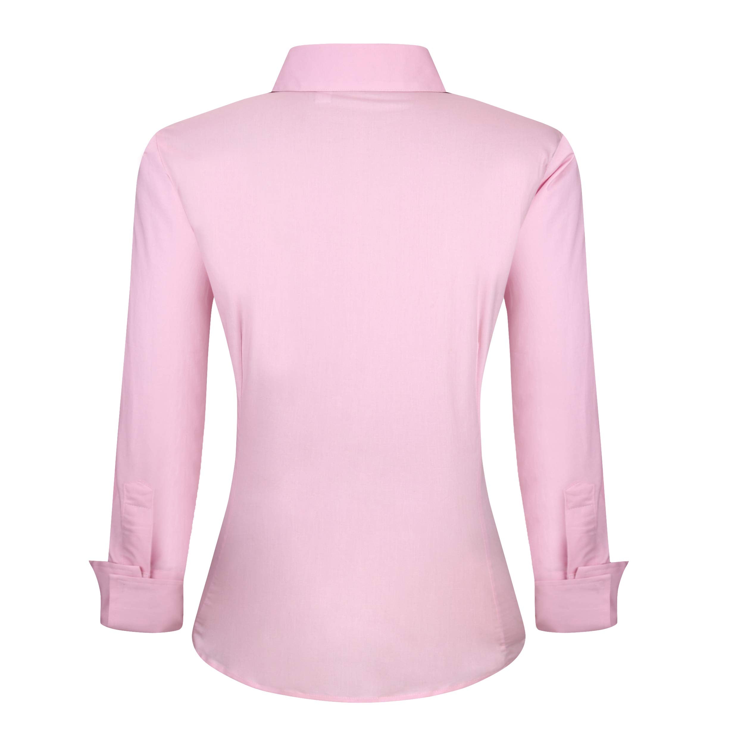 Alex Vando Womens Dress Shirts Regular Fit Long Sleeve Stretch Work Shirt,Pink,S
