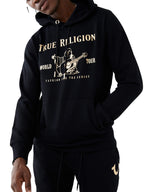 True Religion mens Metallic Buddha Fleece Hoodie Hooded Sweatshirt, Black, 3X-Large US