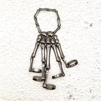 Caiyao Gothic Halloween Skull Skeleton Metal Fingers Hand Bone Bracelet with Adjustable Ring Wristband Handmade Punk Jewelry for