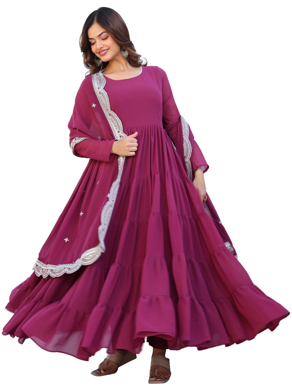 Wedani Georgette Sequins Work Anarkali Kurta Set for Women
