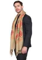 Weavers Villa Mens Matka Embroided Cashmilon Gents Shawls, Stoles, Muffler for Men, 70cm x 200cm