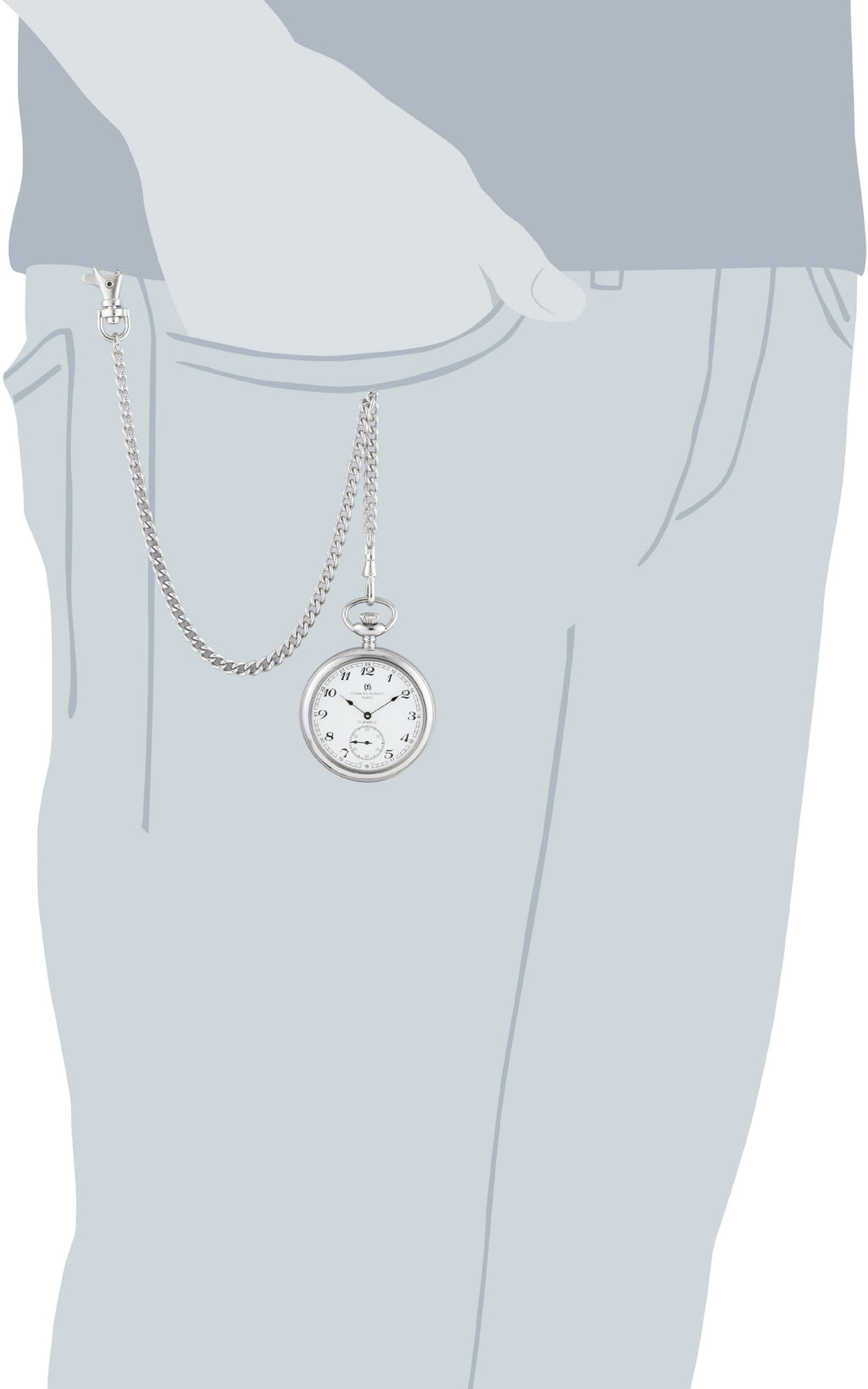 Charles-Hubert, Paris Open Face Mechanical Pocket Watch