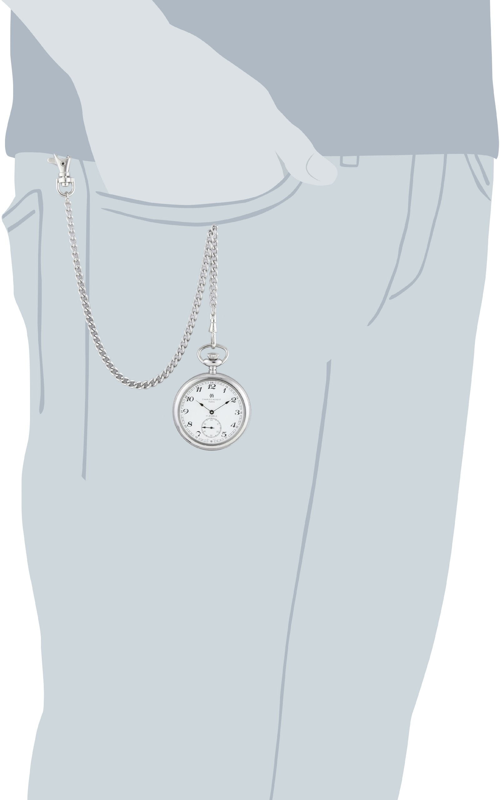 Charles-Hubert, Paris Open Face Mechanical Pocket Watch